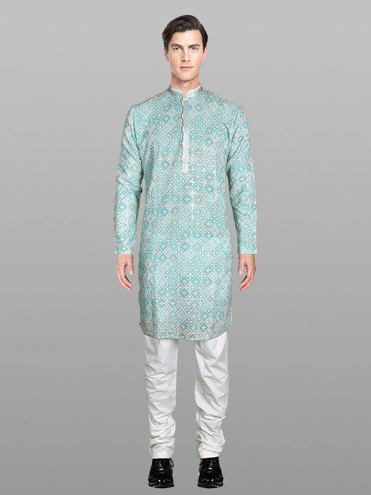 Men Kurta Sky Blue