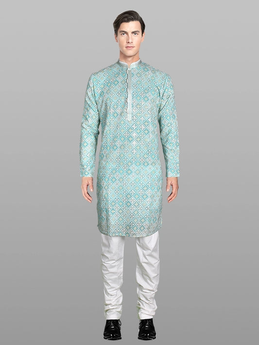 Men Kurta Sky Blue