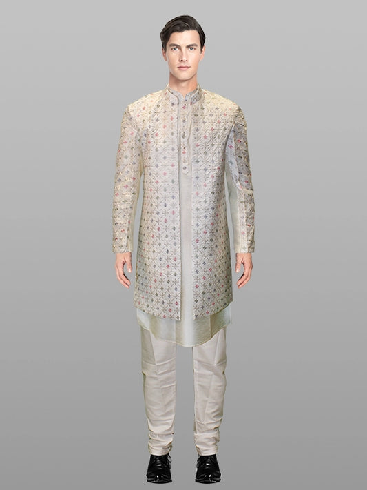 Men Sherwani Silver