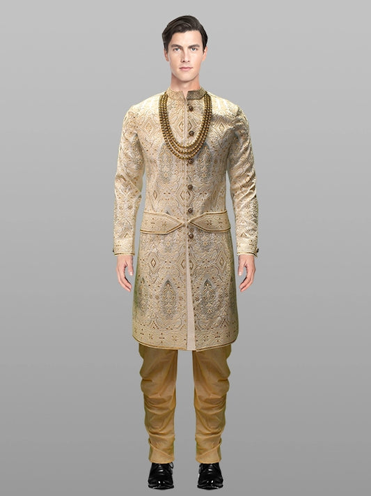 Men Sherwani Golden