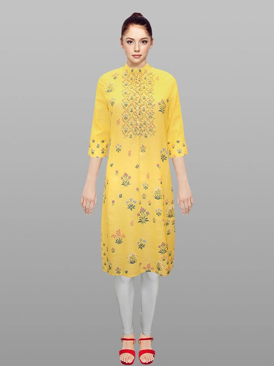 Women Kurti Yellow